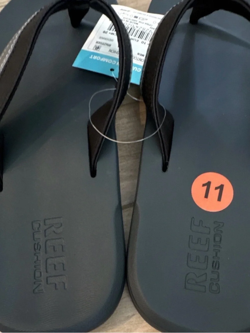 Reef Men’s Black & Gray Cushion Flip-Flops